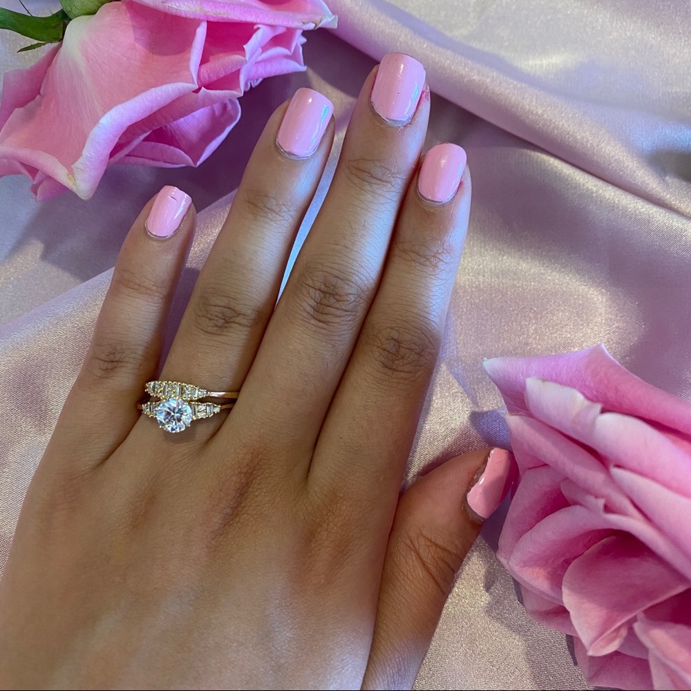 14k Solid Yellow Gold Engagement Ring 5 6 7 8 9 - Picture 7 of 9